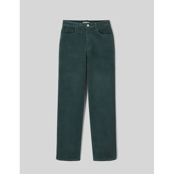 Pantalon straight velours Vert sapin