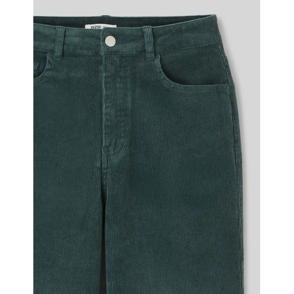 Pantalon straight velours Vert sapin