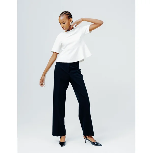 Pantalon tailleur droit Noir