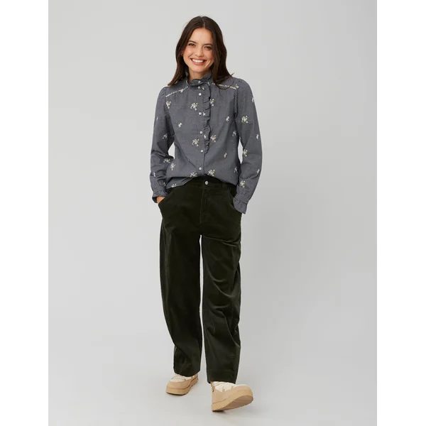 Pantalon velours balloon Kaki foncé