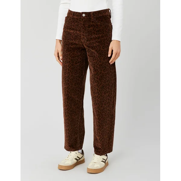 Pantalon velours léopard Marron