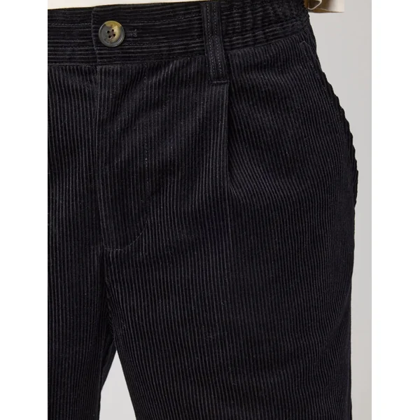 Pantalon velours à pince Noir