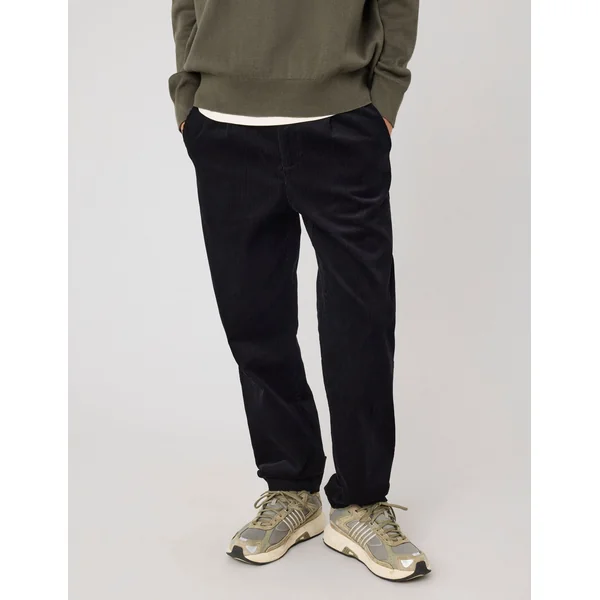 Pantalon velours à pince Noir