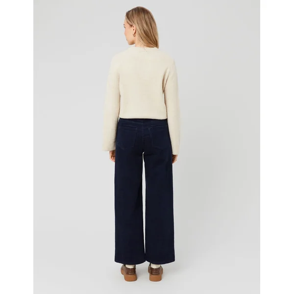 Pantalon wide leg velours Bleu foncé