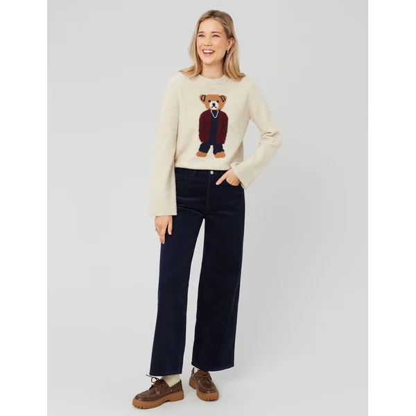 Pantalon wide leg velours Bleu foncé
