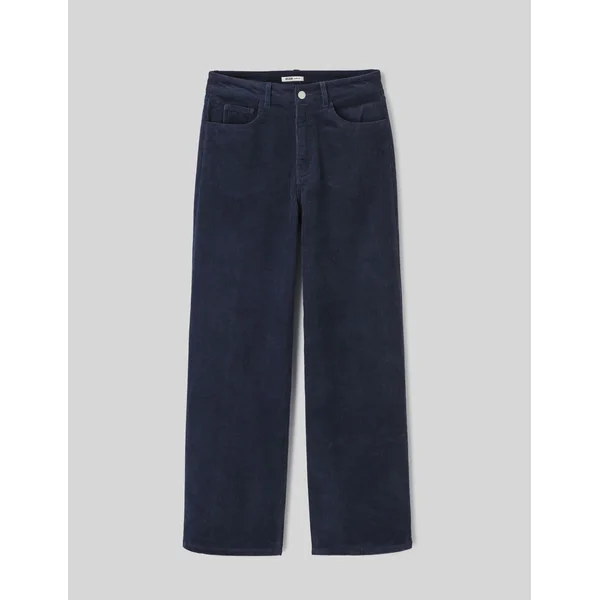 Pantalon wide leg velours Bleu foncé