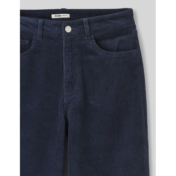 Pantalon wide leg velours Bleu foncé
