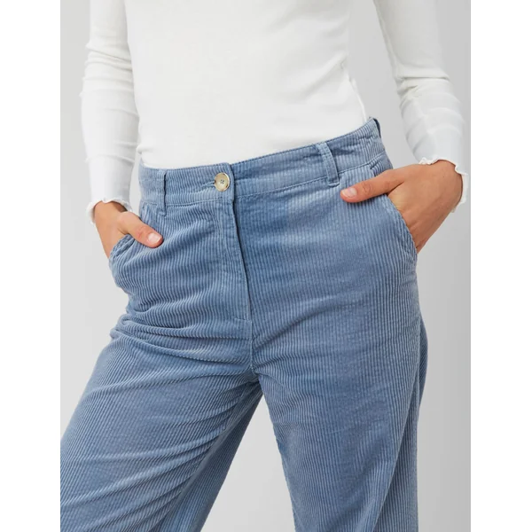 Pantalon wide leg velours cropped Bleu foncé
