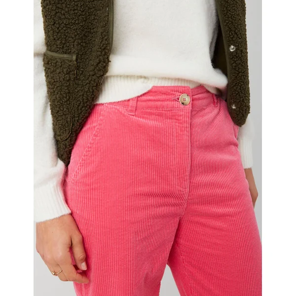Pantalon wide leg velours cropped Rose