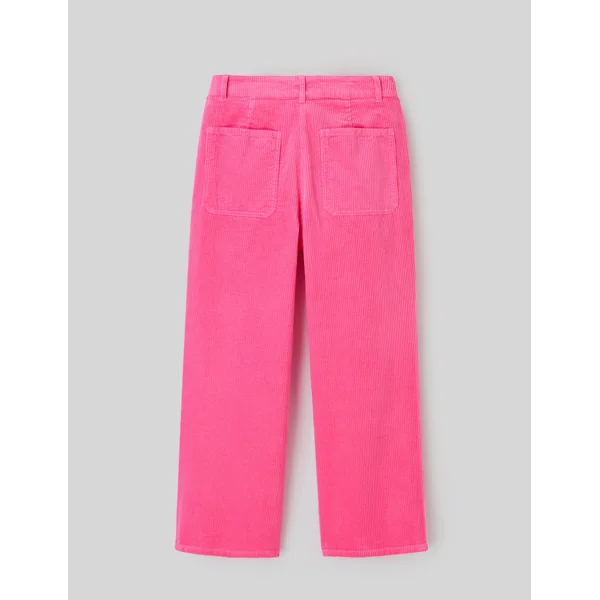Pantalon wide leg velours cropped Rose