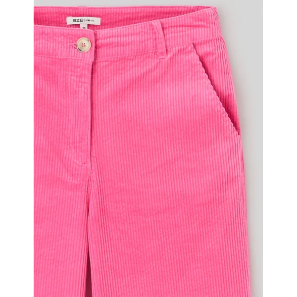 Pantalon wide leg velours cropped Rose