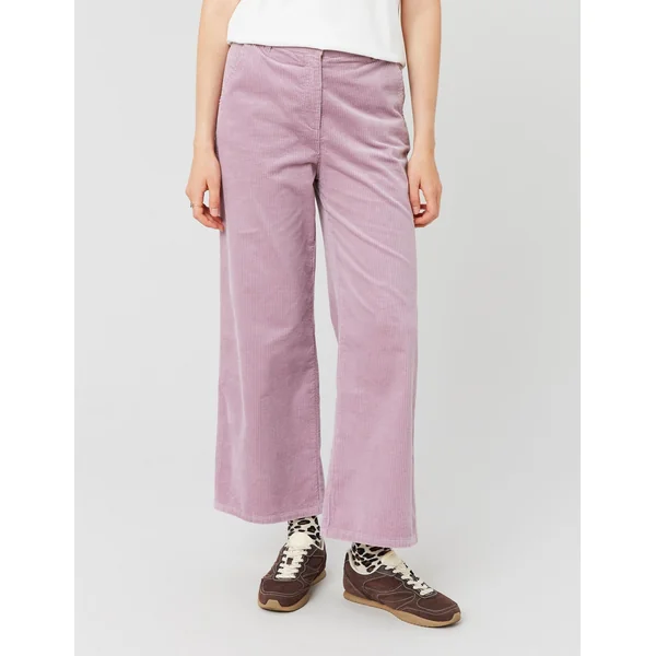 Pantalon wide leg velours cropped Violet