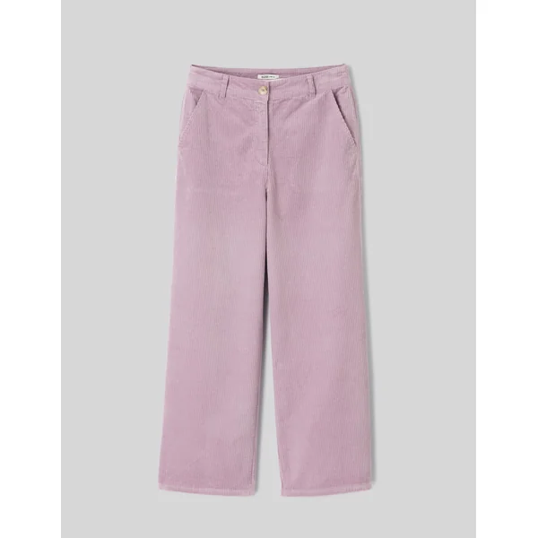 Pantalon wide leg velours cropped Violet