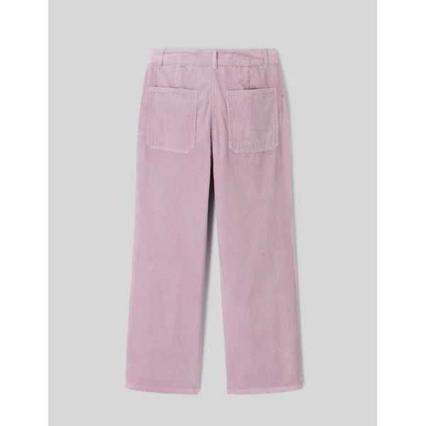 Pantalon wide leg velours cropped Violet