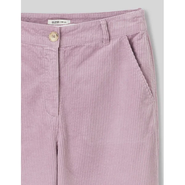 Pantalon wide leg velours cropped Violet