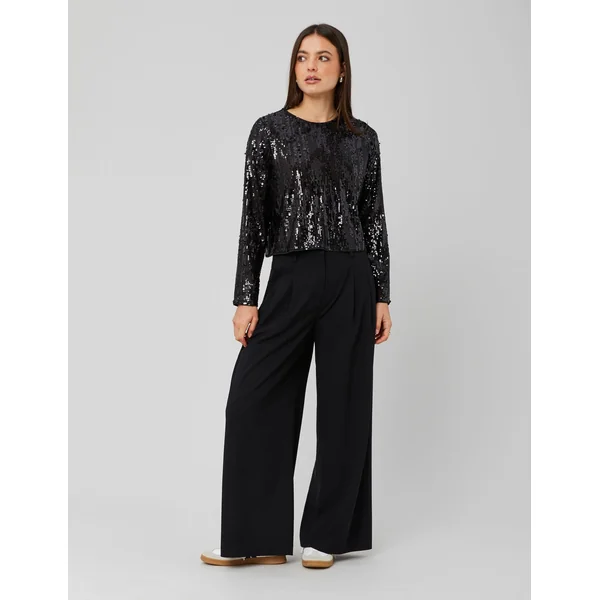 Pantalon à pince ajustable Noir