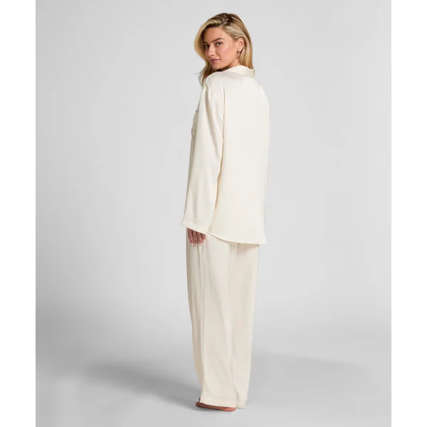 Pantalon à rayures en satin - Blanc
