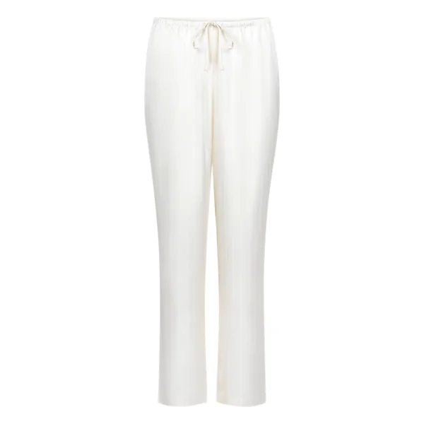 Pantalon à rayures en satin - Blanc