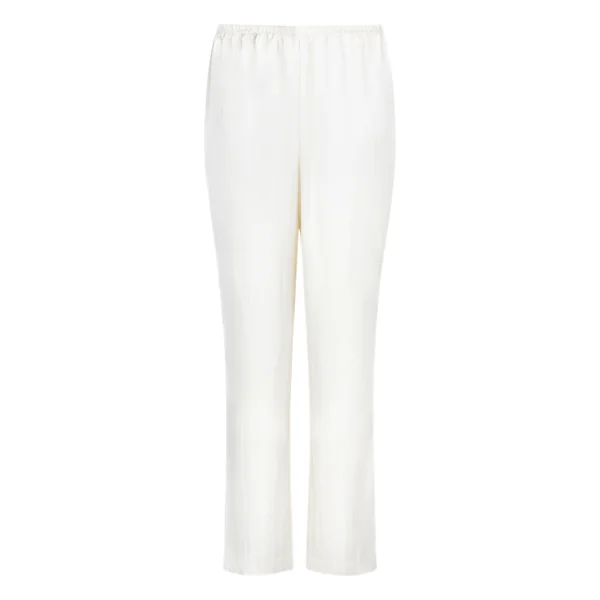 Pantalon à rayures en satin - Blanc