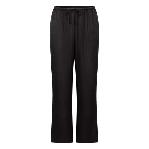 Pantalon à rayures en satin - Noir