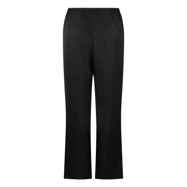 Pantalon à rayures en satin - Noir