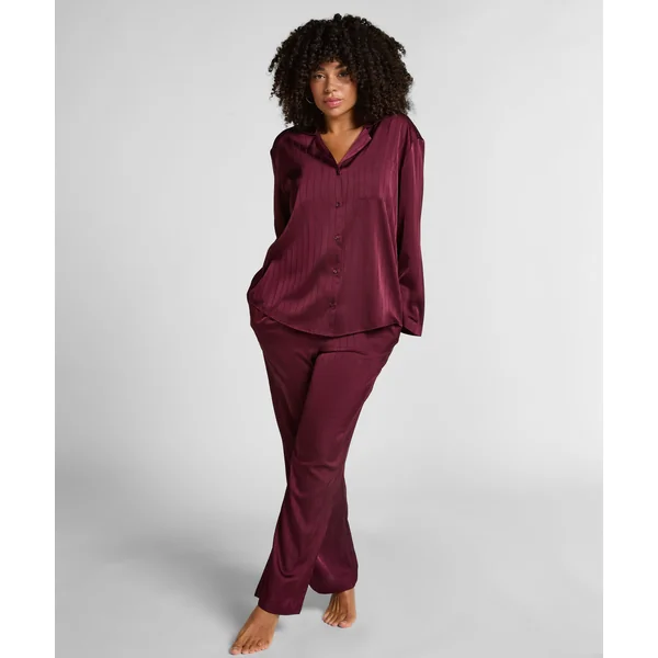 Pantalon à rayures en satin - Violet