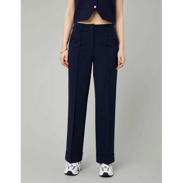 Pantalon à revers Bleu foncé