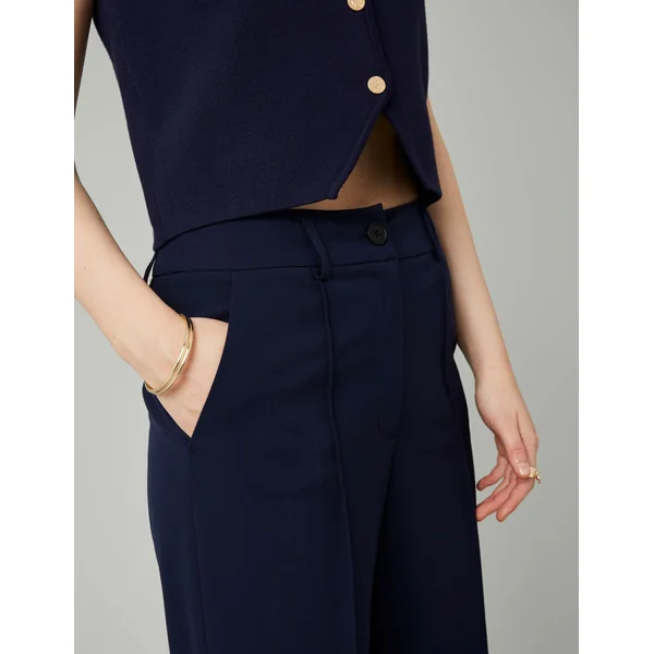 Pantalon à revers Bleu foncé