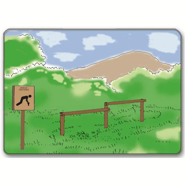 Parcours extérieur Loisirs Amenagements - Module tractions - cardio