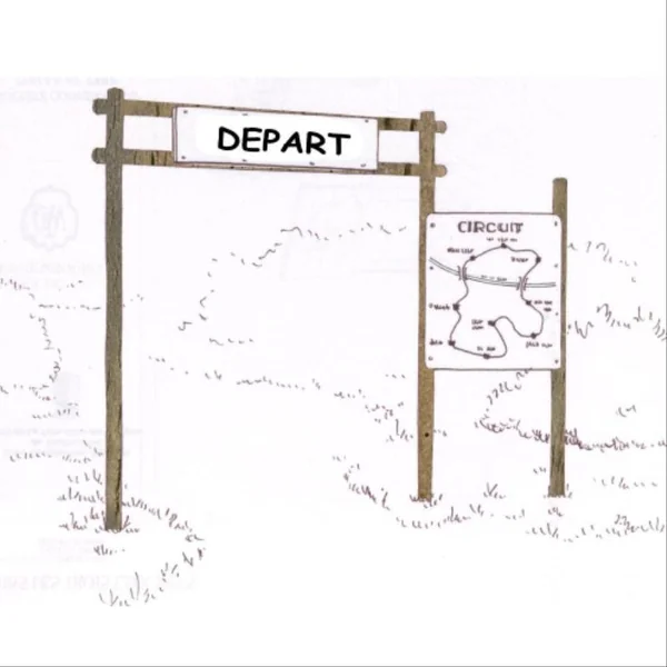 Parcours extérieur Loisirs Amenagements - Panneau de départ + information