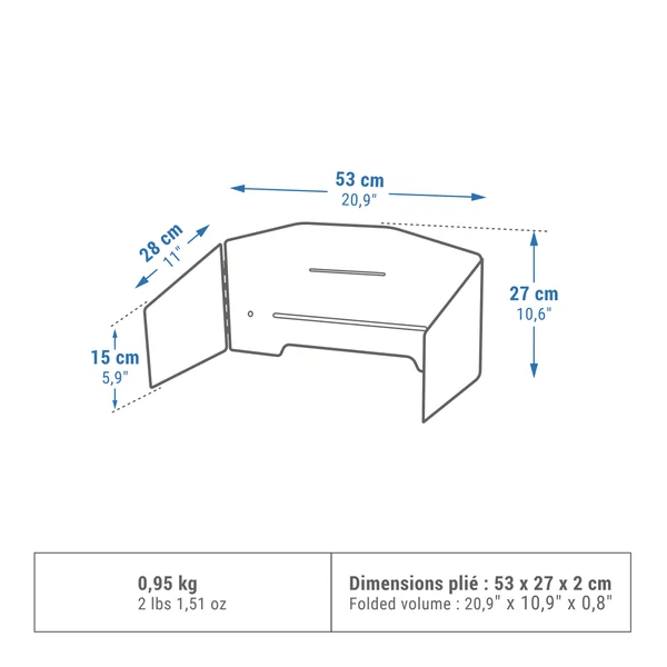 Pare-vent ajustable pour table et meuble de cuisine de camping