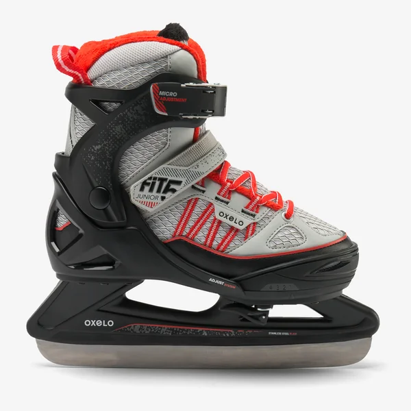PATIN A GLACE FIT500 JR GRIS/ROUGE GARCON