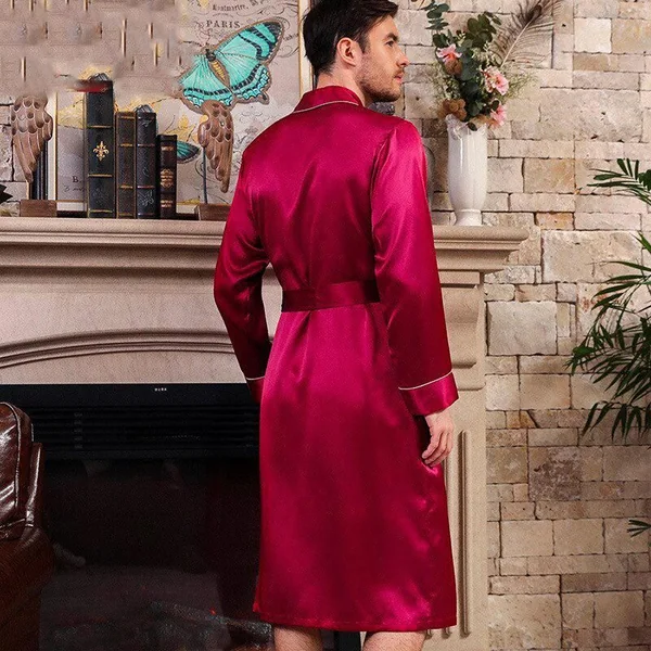 Peignoir Satin Soie Homme Luxe
