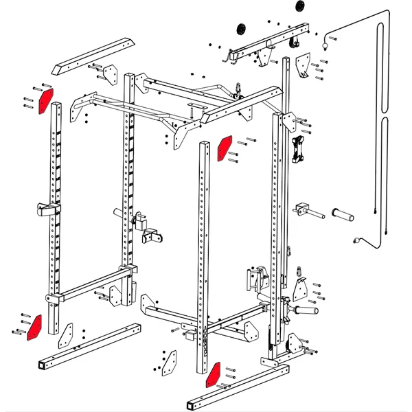 PLAQUE DE FIXATION - PIÈCE DÉTACHÉE POUR RACK 900 MUSCULATION