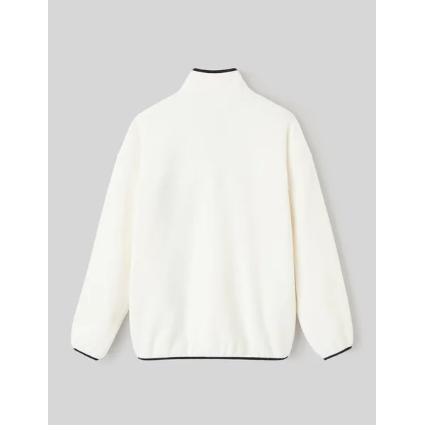 Polaire col montant zippé Blanc écru