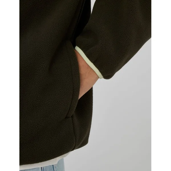 Polaire col montant zippé Kaki foncé