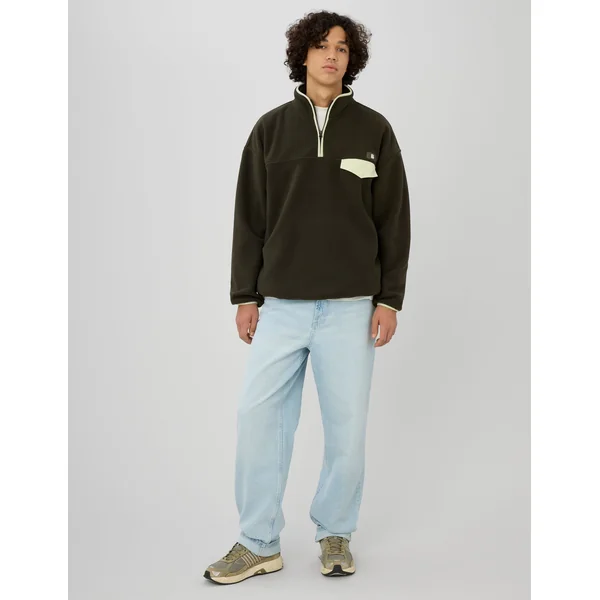 Polaire col montant zippé Kaki foncé