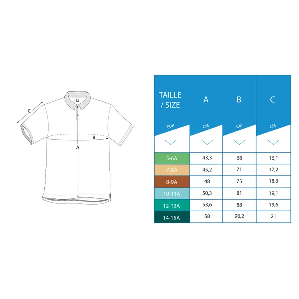 Polo de golf manches courtes enfant MW500 bleu marine