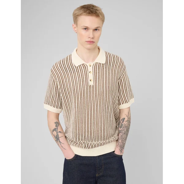 Polo en tricot Marron