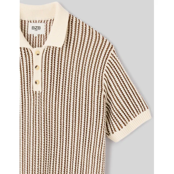 Polo en tricot Marron