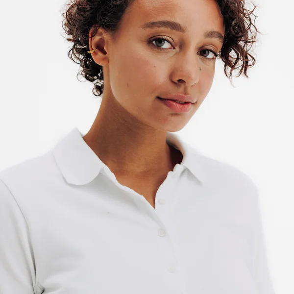 Polo golf en coton polyester manches courtes femme, MW500 blanc