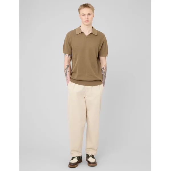 Polo maille ajourée Vert Kaki