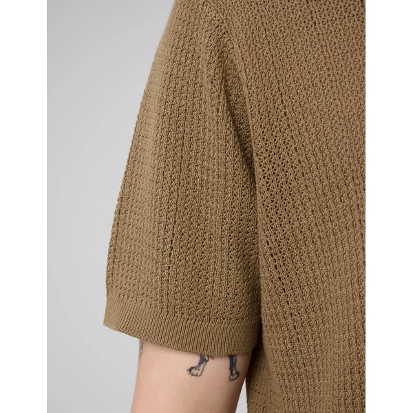 Polo maille ajourée Vert Kaki