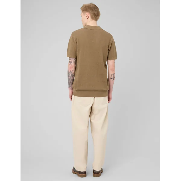 Polo maille ajourée Vert Kaki