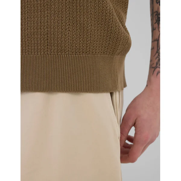 Polo maille ajourée Vert Kaki
