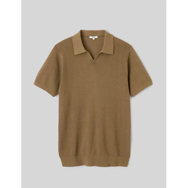 Polo maille ajourée Vert Kaki