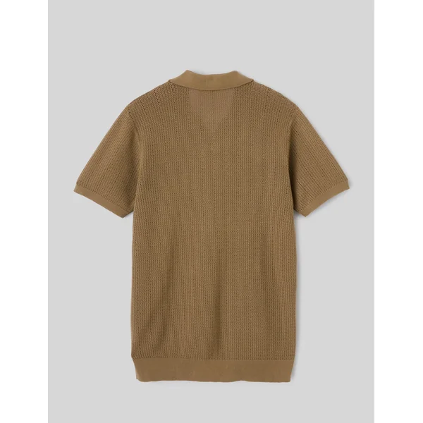 Polo maille ajourée Vert Kaki