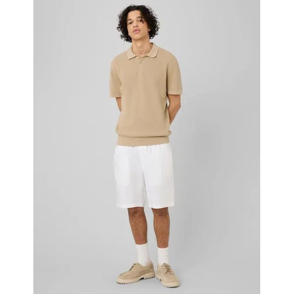 Polo maille fantaisie Beige