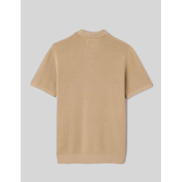 Polo maille fantaisie Beige