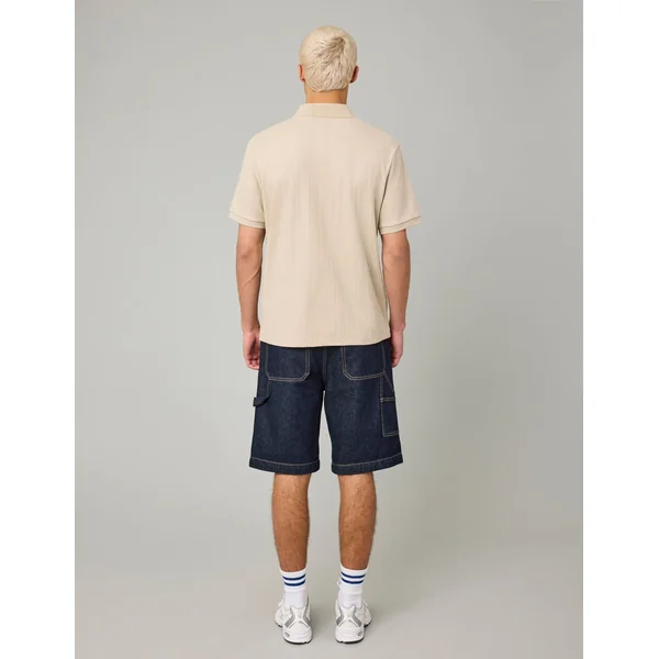 Polo maille fantaisie Gris clair